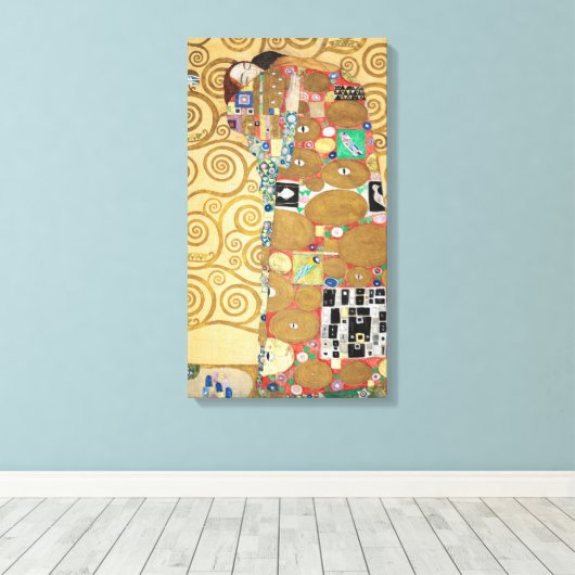 Gustav Klimt - Fulfillment, Stoclet Frieze Canvas Afdruk (Insitu (Houten vloer))