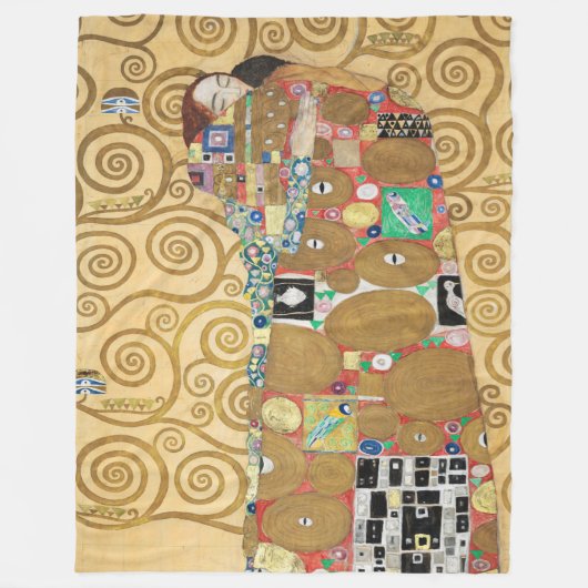 Gustav Klimt - Fulfillment, Stoclet Frieze Fleece Deken (Voorkant)