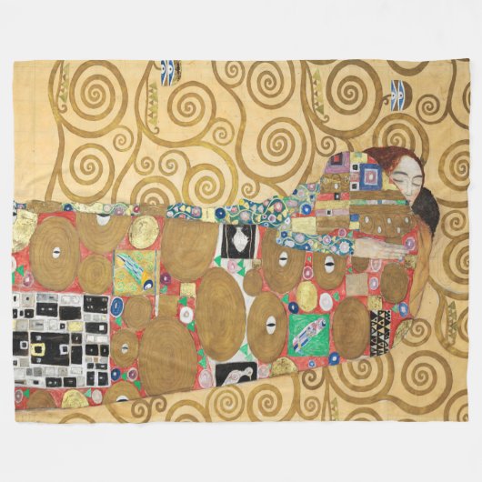Gustav Klimt - Fulfillment, Stoclet Frieze Fleece Deken (Voorkant (Horizontaal))