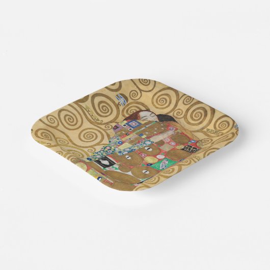 Gustav Klimt - Fulfillment, Stoclet Frieze Papieren Bordje (Gebogen)
