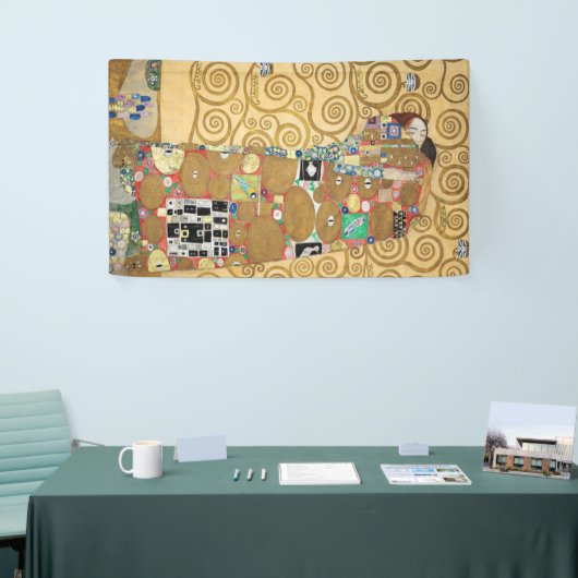 Gustav Klimt - Fulfillment, Stoclet Frieze Spandoek (Beurs)