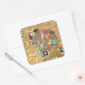 Gustav Klimt - Fulfillment, Stoclet Frieze Vierkante Sticker (Envelop)