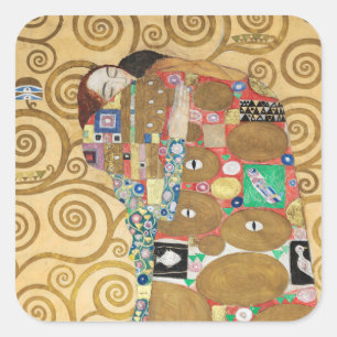 Gustav Klimt - Fulfillment, Stoclet Frieze Vierkante Sticker