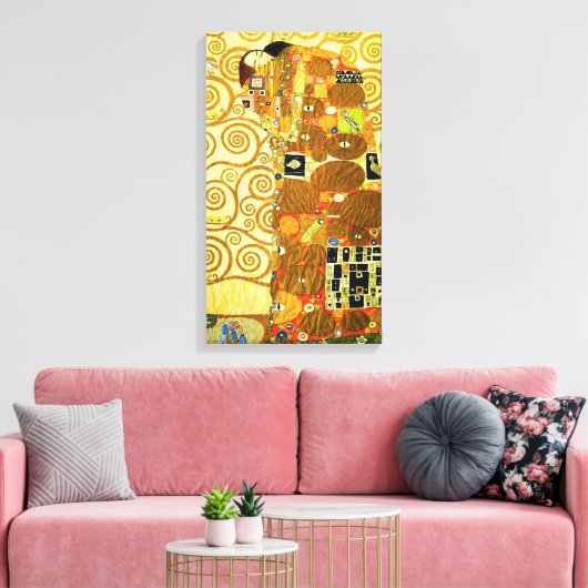 Gustav Klimt Fulfilment Canvas Poster (Insitu (Woonkamer))
