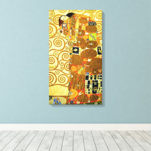Gustav Klimt Fulfilment Canvas Poster Afdruk (Insitu (Houten vloer))