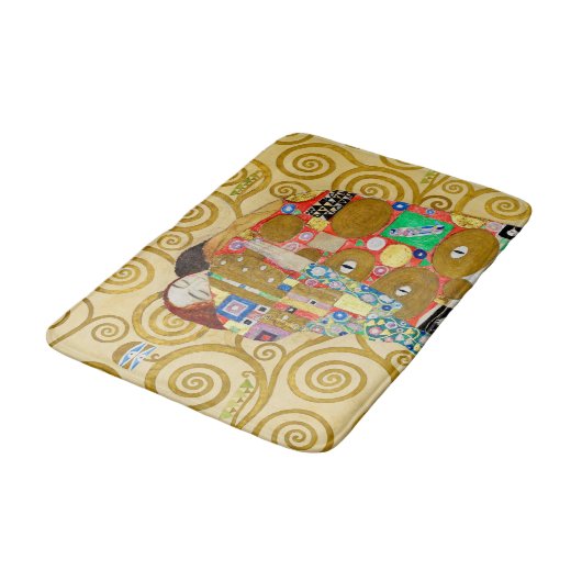 Gustav Klimt Fulfilment Nouveau Paar Badmat (Gekanteld)