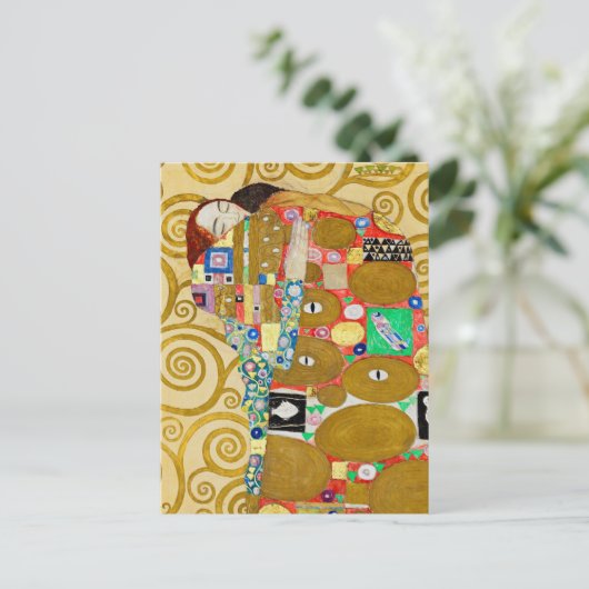 Gustav Klimt Fulfilment Nouveau Paar Briefkaart (Staand voorkant)