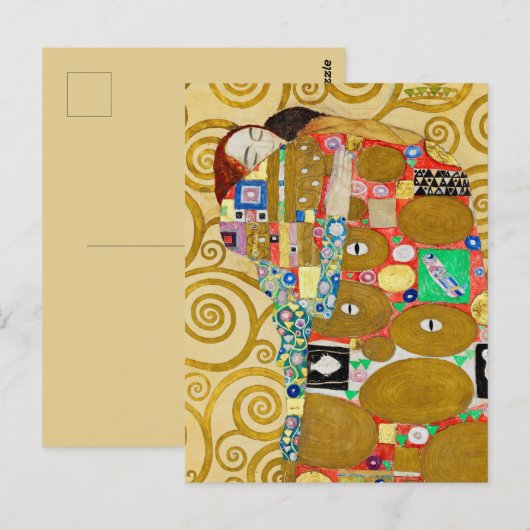 Gustav Klimt Fulfilment Nouveau Paar Briefkaart (Voorkant / Achterkant)