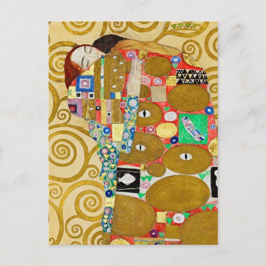 Gustav Klimt Fulfilment Nouveau Paar Briefkaart (Voorkant)