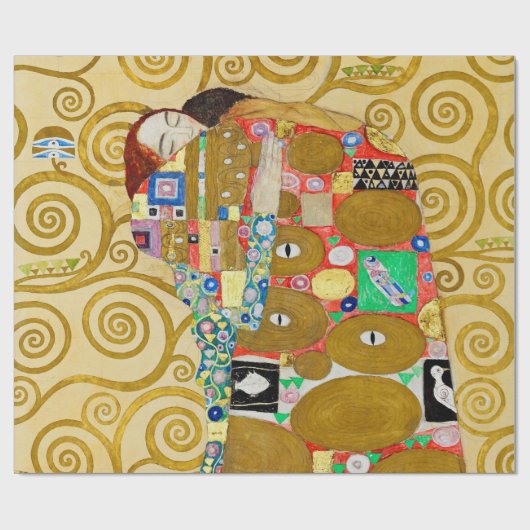 Gustav Klimt Fulfilment Nouveau Paar Cadeaupapier (Vlak)