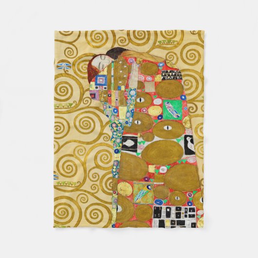 Gustav Klimt Fulfilment Nouveau Paar Fleece Deken (Voorkant)