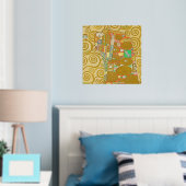 Gustav Klimt Fulfilment Nouveau Paar Folie Afdrukken (Insitu (Slaapkamer))