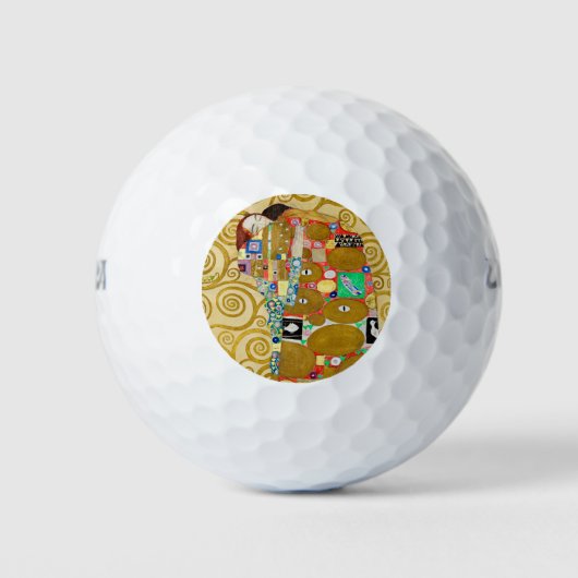 Gustav Klimt Fulfilment Nouveau Paar Golfballen (Voorkant)