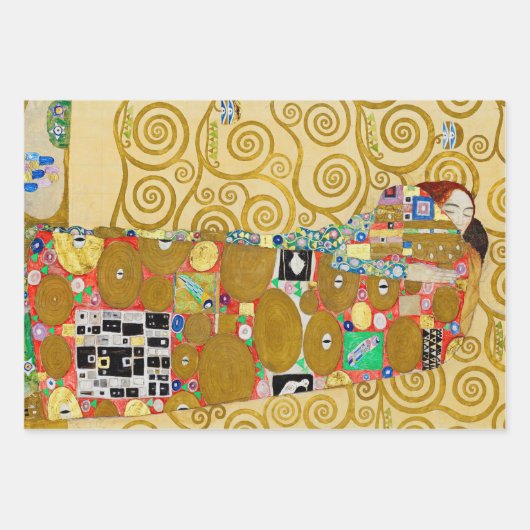 Gustav Klimt Fulfilment Nouveau Paar Inpakpapier Vel (Voorkant 2)