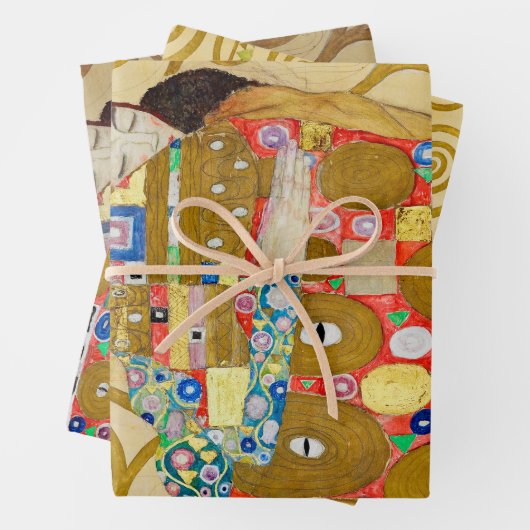 Gustav Klimt Fulfilment Nouveau Paar Inpakpapier Vel (In situ)