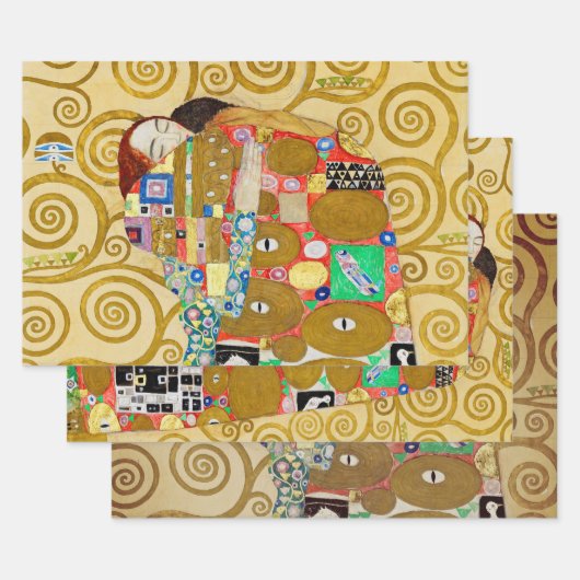 Gustav Klimt Fulfilment Nouveau Paar Inpakpapier Vel (Set)