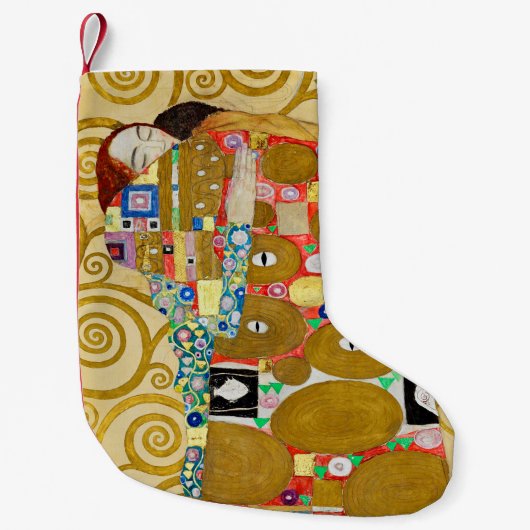 Gustav Klimt Fulfilment Nouveau Paar Kleine Kerstsok (Voorkant)
