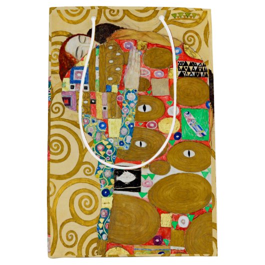 Gustav Klimt Fulfilment Nouveau Paar Medium Cadeauzakje (Voorkant)