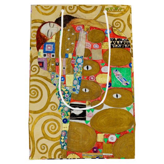 Gustav Klimt Fulfilment Nouveau Paar Medium Cadeauzakje (Achterkant)
