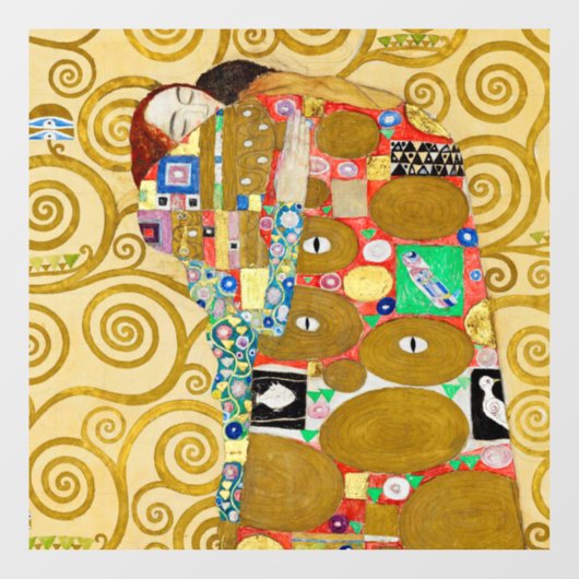 Gustav Klimt Fulfilment Nouveau Paar Raamsticker (Vel)