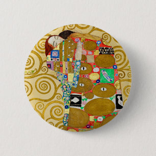 Gustav Klimt Fulfilment Nouveau Paar Ronde Button 5,7 Cm