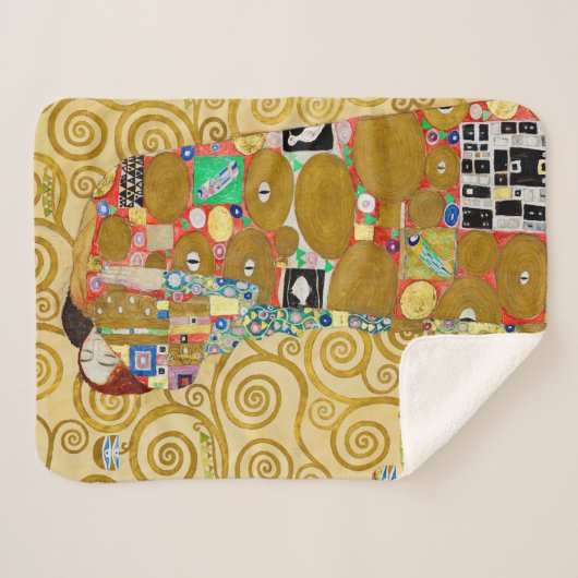 Gustav Klimt Fulfilment Nouveau Paar Sherpa Deken (Voorkant (horizontaal))