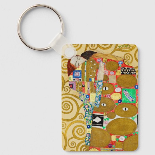Gustav Klimt Fulfilment Nouveau Paar Sleutelhanger (Voorkant)