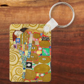 Gustav Klimt Fulfilment Nouveau Paar Sleutelhanger (Achterkant)