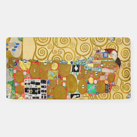 Gustav Klimt Fulfilment Nouveau Paar Spandoek (Horizontaal)