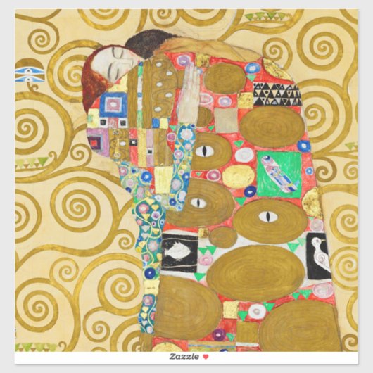 Gustav Klimt Fulfilment Nouveau Paar Sticker (Vel)