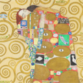 Gustav Klimt Fulfilment Nouveau Paar Sticker (Voorkant)