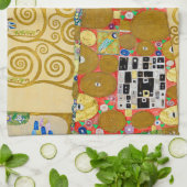 Gustav Klimt Fulfilment Nouveau Paar Theedoek (Gevouwen)