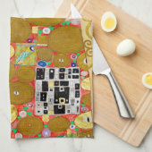 Gustav Klimt Fulfilment Nouveau Paar Theedoek (Quarter Fold)