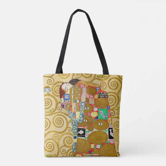 Gustav Klimt Fulfilment Nouveau Paar Tote Bag (Achterkant)