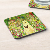 Gustav Klimt Garden met kippen Bier Onderzetter (Linkerzijde)