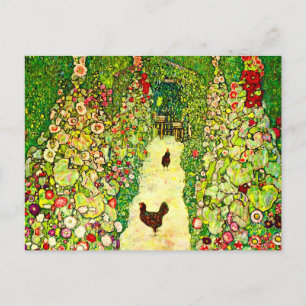 Gustav Klimt Garden met kippen Briefkaart