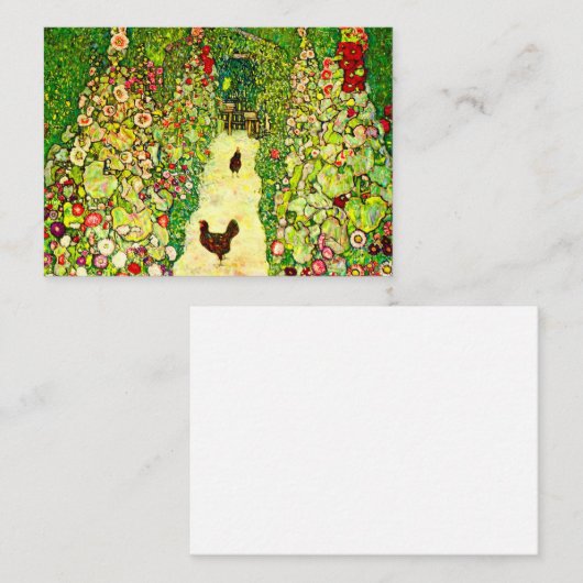 Gustav Klimt Garden met kippen Informatiekaartje (Voorkant / Achterkant)