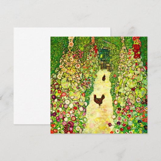 Gustav Klimt Garden met kippen Kaart (Voorkant / Achterkant)