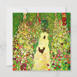 Gustav Klimt Garden met kippen Kaart