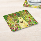 Gustav Klimt Garden met kippen Kartonnen Onderzetters (Schuin)