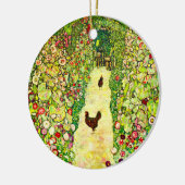 Gustav Klimt Garden met kippen Keramisch Ornament (Links)