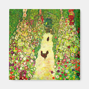 Gustav Klimt Garden met kippen Magneet