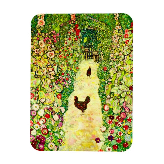 Gustav Klimt Garden met kippen Magneet (Verticaal)