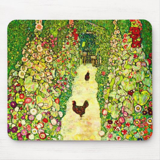 Gustav Klimt Garden met kippen Muismat (Voorkant)