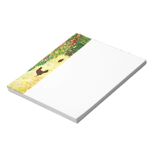 Gustav Klimt Garden met kippen Notitieblok (Linkerzijde)
