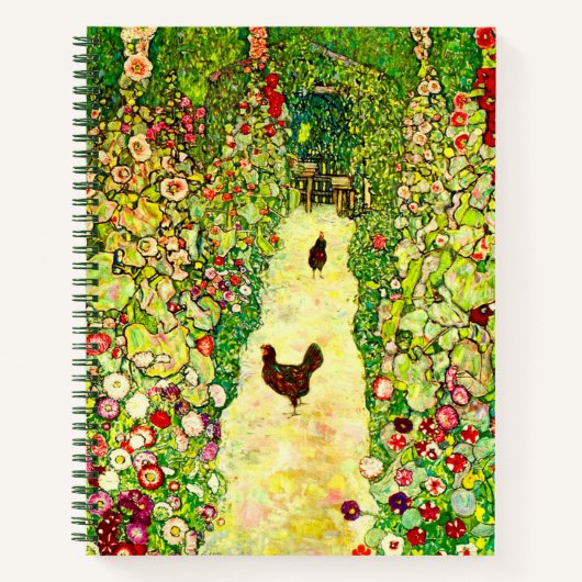 Gustav Klimt Garden met kippen Notitieboek (Voorkant)