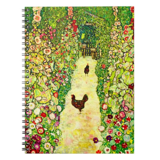 Gustav Klimt Garden met kippen Notitieboek (Voorkant)