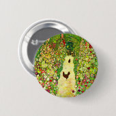 Gustav Klimt Garden met kippen Ronde Button 5,7 Cm (Voorkant /achterkant)
