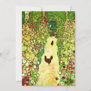 Gustav Klimt Garden met kippen Save The Date