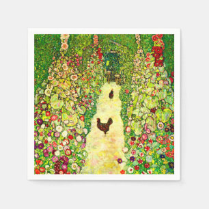 Gustav Klimt Garden met kippen Servet